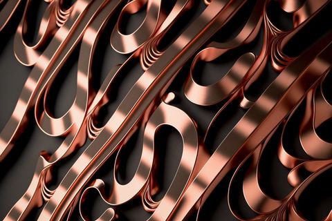Abstract 3d metallic curves in elegant bronze