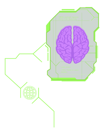 transparent futuristic brain interface with neon green and purple - Download Free Stock Videos Pikwizard.com