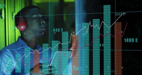 Analyzing Financial Data in High-Tech Server Room - Download Free Stock Images Pikwizard.com
