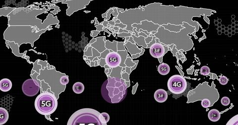 Global 5G Technology Deployment with Digital World Map
