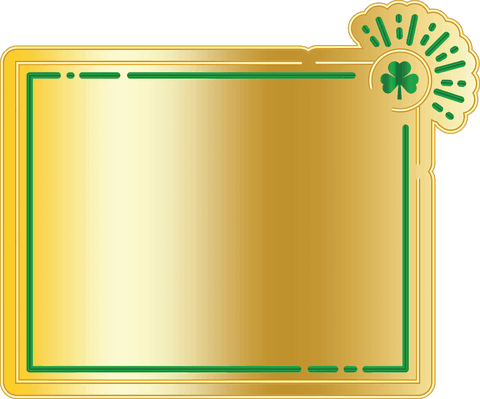 elegant transparent gold plate with clover and green frame - Download Free Stock Videos Pikwizard.com