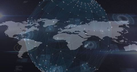 Global Data Network Overlaying World Map Background - Download Free Stock Images Pikwizard.com