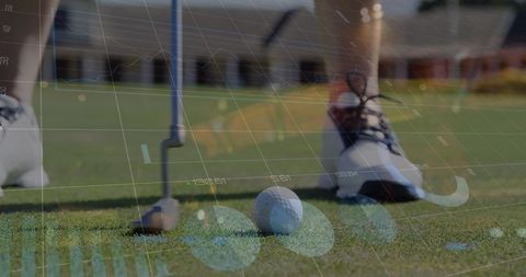 Golf Enthusiast Analyzing Data While Practicing on Court - Download Free Stock Images Pikwizard.com