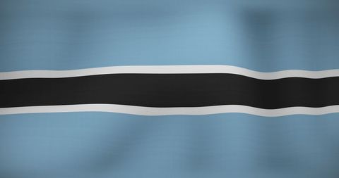Botswana national flag waving in the wind