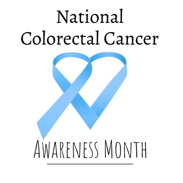 National Colorectal Cancer Awareness Month Poster with Blue Ribbon - Download Free Stock Templates Pikwizard.com