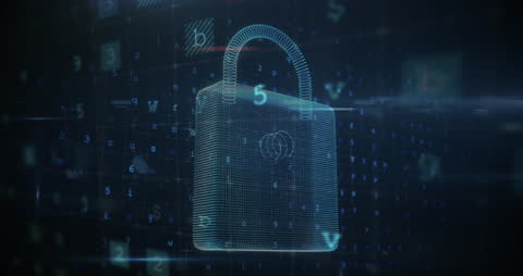Digital Padlock Symbolizing Cybersecurity Concept