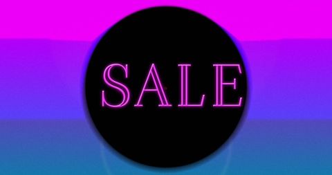 Vibrant Neon-Hued Sale Background with Dynamic Circles