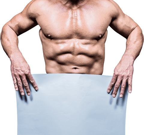 transparent muscular man holding blank place for text - Download Free Stock Videos Pikwizard.com