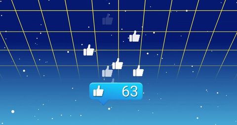 Futuristic Social Media Engagement with Thumbs-Up Bubble