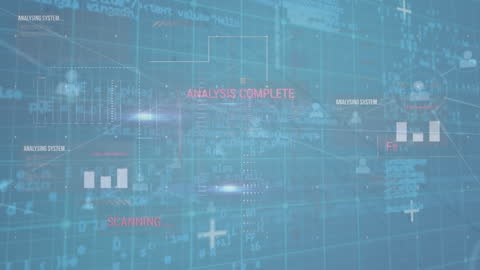 Futuristic Digital Interface with Data Analysis Overlays