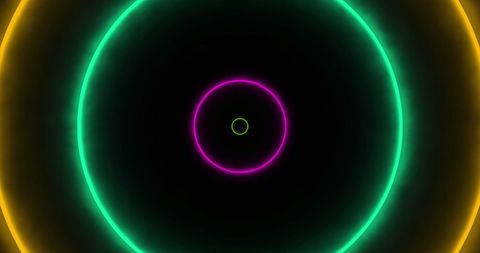 Glowing Neon Circles in Dynamic Formation - Download Free Stock Images Pikwizard.com