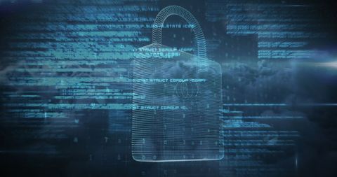 Cybersecurity Concept with Digital Lock Over Code Background - Download Free Stock Images Pikwizard.com