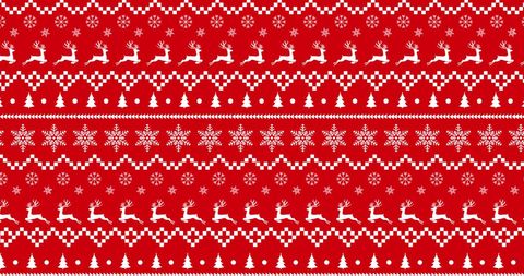 Festive Christmas Seamless Red and White Pattern with Reindeer