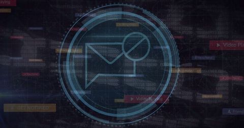 Digital Email Security Firewall Symbol Network Overlay