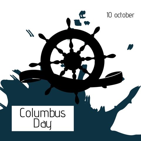 columbus day celebration with ship wheel design - Download Free Stock Templates Pikwizard.com