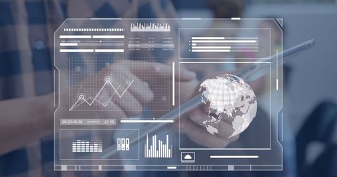 Financial Data Visualization and Global Analysis on Tablet - Download Free Stock Images Pikwizard.com