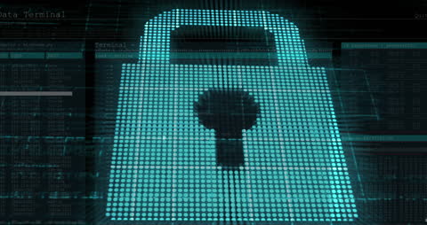 Digital Padlock Symbolizing Cybersecurity and Data Encryption