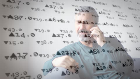 Financial Data Overlay with Professional on Smartphone