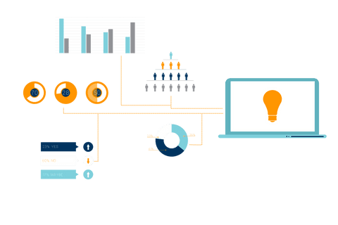 Transparent Vector Illustration of Data Processing with Laptop Lightbulb - Download Free Stock Videos Pikwizard.com