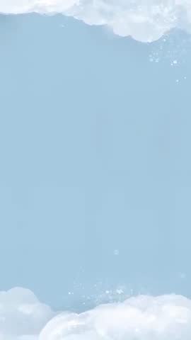 Looping Vertical Sky Canvas Featuring Handpainted Clouds and Drifting Sparkles for Text Overlay