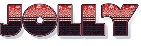 Transparent Jolly Text with Christmas Pattern Design