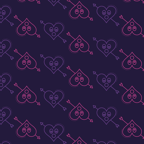 Transparent Heart and Arrow Emblem Pattern on Navy - Download Free Stock Videos Pikwizard.com