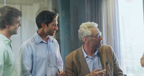 Collaborative Business Meeting Analyzing Financial Data