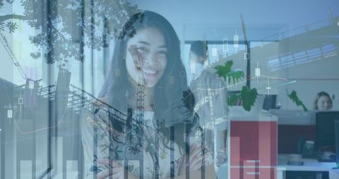 Diverse Professional Collaboration Behind Digital Financial Overlay - Download Free Stock Images Pikwizard.com