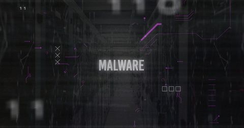Digital Malware Concept Overlaid on Server Data Center - Download Free Stock Images Pikwizard.com