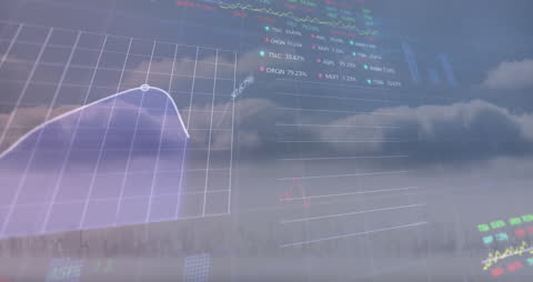 Digital Representation of Stock Market Data Over Abstract Cityscape