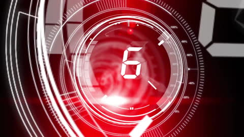 Digital Countdown Interface with Futuristic Scope Design