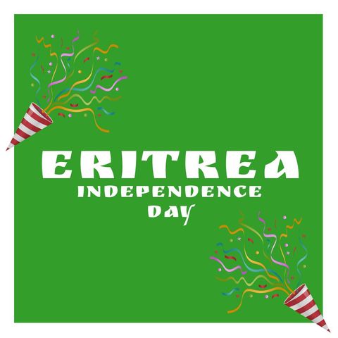 Eritrea Independence Day Celebratory Design with Party Poppers - Download Free Stock Templates Pikwizard.com