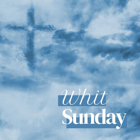 whit sunday clouds with cross symbol of faith - Download Free Stock Templates Pikwizard.com