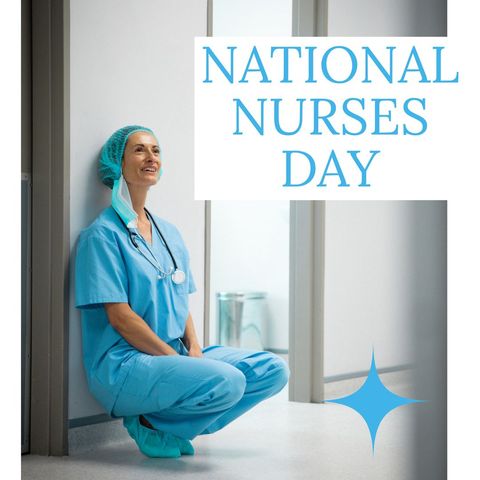 Happy Nurse Celebrating National Nurses Day in Hospital