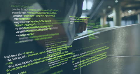 Digital Interface with Data Code and Business Professional