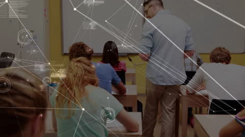 Global Education Network in a Diverse Classroom Concept