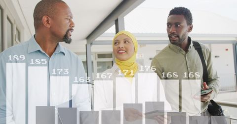 Diverse Team Discussing Financial Data and Market Research