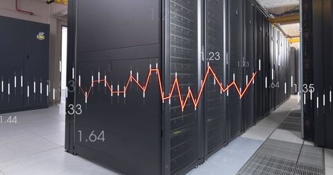 financial data visualization over computer servers in data center - Download Free Stock Images Pikwizard.com