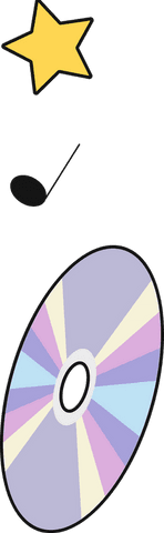 cartoon icon set with star, musical note, and cd on transparent background - Download Free Stock Videos Pikwizard.com