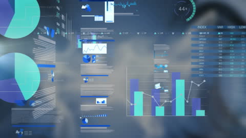 Animated Data Visualizations Over Cityscape