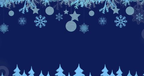 Winter Holiday Blue Background with Snowflakes and Ornaments - Download Free Stock Images Pikwizard.com