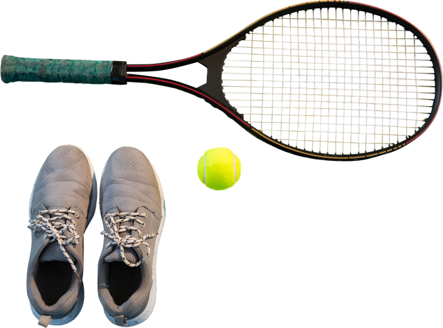 Sports Shoes, Tennis Racket and Ball on Transparent Background - Download Free Stock Videos Pikwizard.com