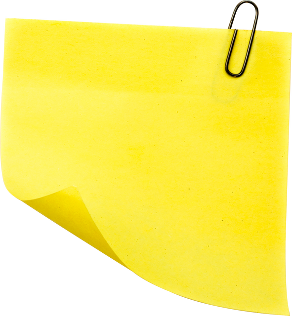 Blank Transparent Yellow Sticky Note with Paperclip and Curled Corner - Download Free Stock Videos Pikwizard.com