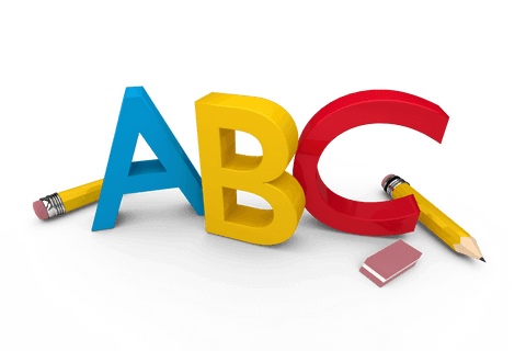 colorful 3d abc letters with pencils on transparent background - Download Free Stock Videos Pikwizard.com