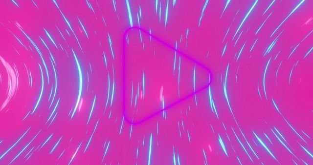 Neon Play Button in Dynamic Tunnel Background - Download Free Stock Images Pikwizard.com