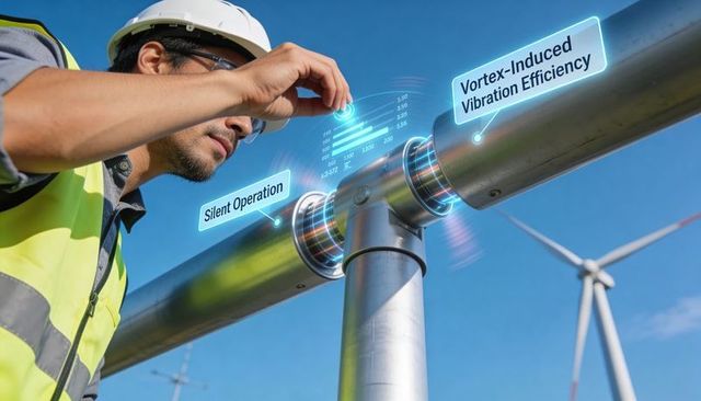 Engineer inspecting wind farm t-joint with augmented reality rings and smart diagnostics