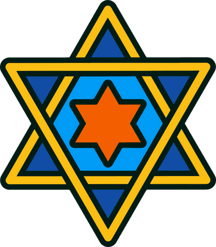 transparent geometric star with blue hexagon and orange center - Download Free Stock Videos Pikwizard.com