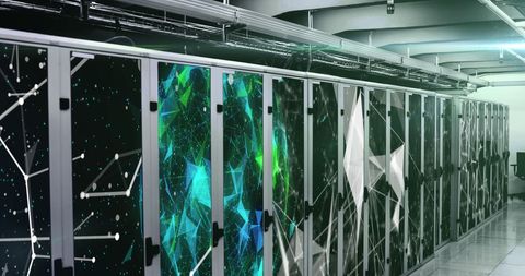 Futuristic Server Room with Network Connections Visualization - Download Free Stock Images Pikwizard.com