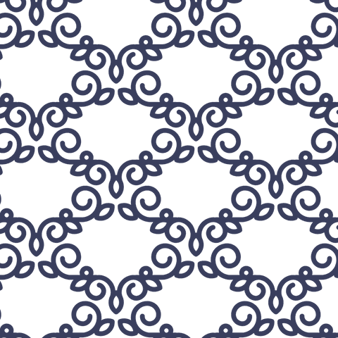 Seamless black ornamental pattern on transparent background