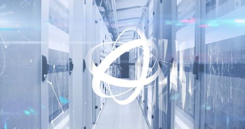 Modern Data Center with Digital Network Interface and Light Effects - Download Free Stock Images Pikwizard.com